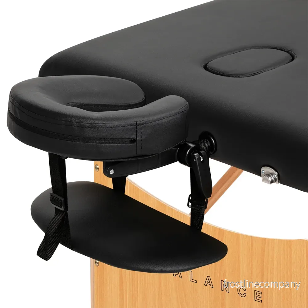 Massagebänk Hopfällbar Trä Balance Lux 2 Zoner Svart - Bild 3
