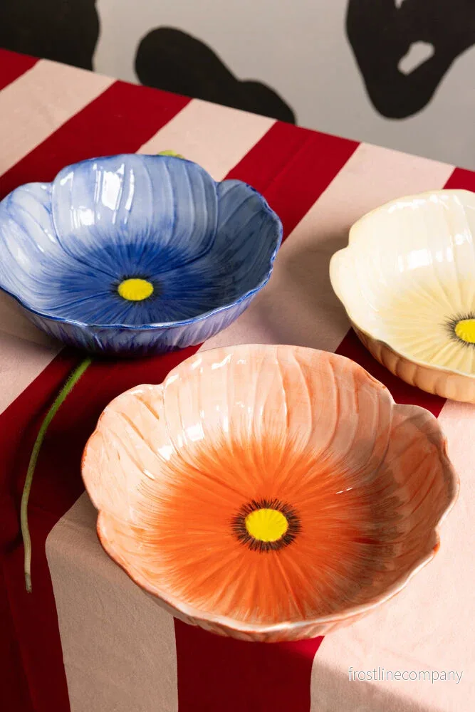 Stor skål vallmo Poppy röd - Bild 3