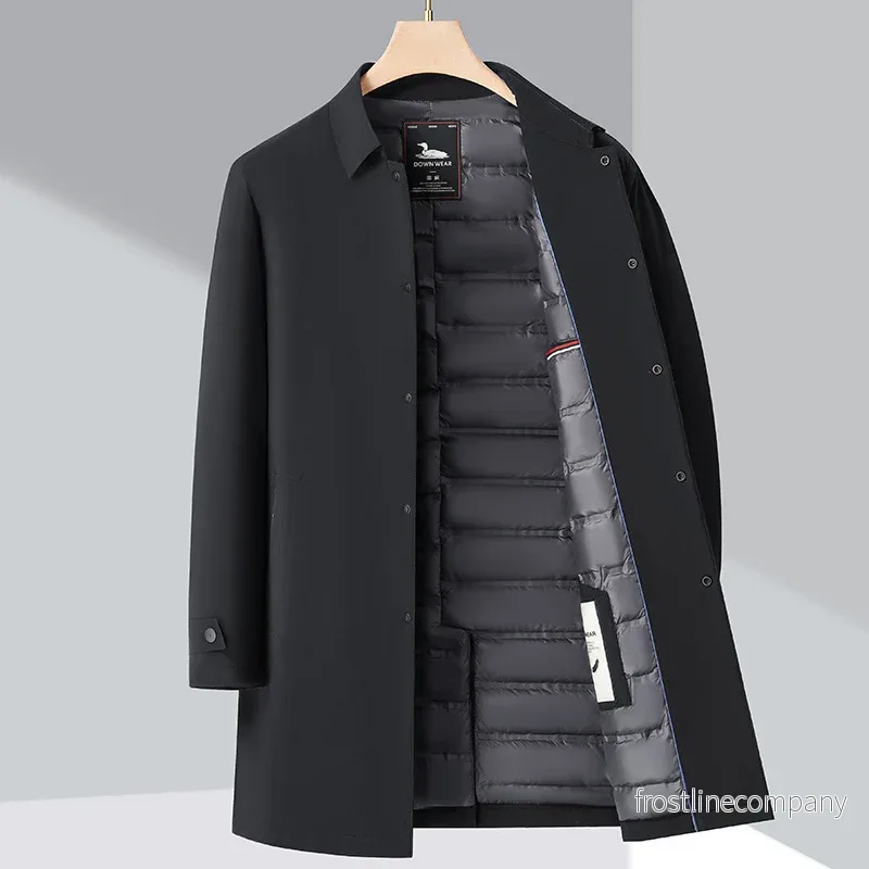Vinterrock Herr Dunjacka - Kappa Turn-down Krage - Navy Black M-4XL - Bild 2