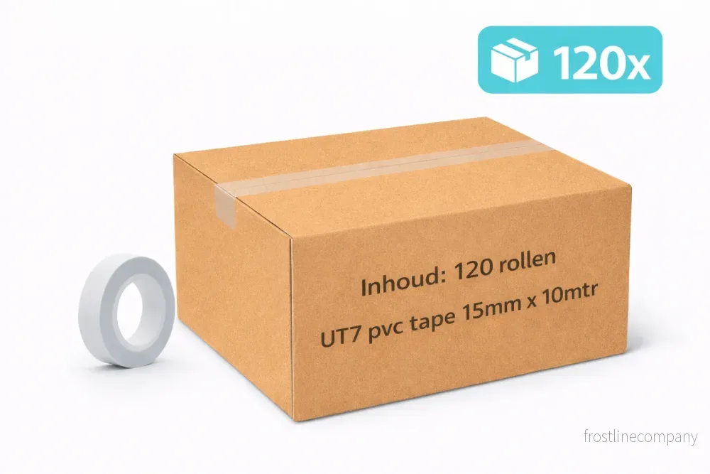 120x MegaTape UT7 PVC-tejp · 15 mm · vit · 10 m rulle - Bild 2