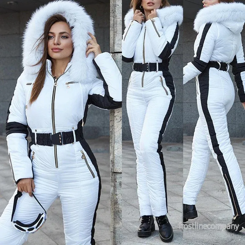 Varm Vinteroverall Dam – Skidjumpsuit med Pälshuva Varm Vinteroverall Dam – Skidjumpsuit med Pälshuva