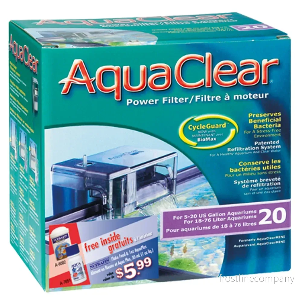 AquaClear Hang-On Powerfilter 20 – Upp till 76 liter (125–378 l/h) AquaClear Hang-On Powerfilter 20 – Upp till 76 liter (125–378 l/h)