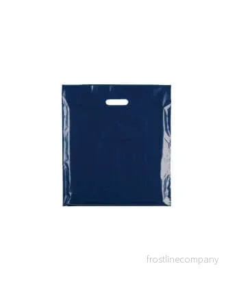 Plastpåse, liten, mörkblå, förp. med 100 st., 35 mikron, B 25 x D/BF 6 x H 30 cm, förstärkta handtag