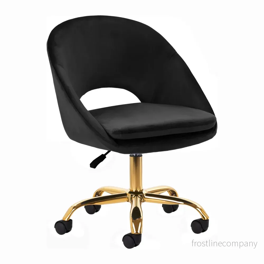 Taburett med hjul 4Rico QS-MF18G i sammet – Svart Taburett med hjul 4Rico QS-MF18G i sammet – Svart