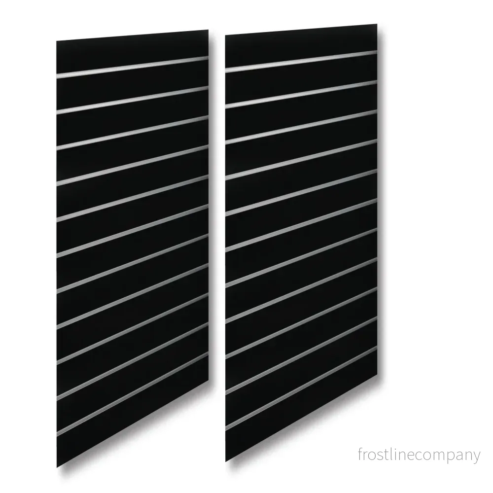 Spånskivepanel – Standard (59,5 x 240 cm) – Svart med aluminiumlister Spånskivepanel – Standard (59,5 x 240 cm) – Svart med aluminiumlister