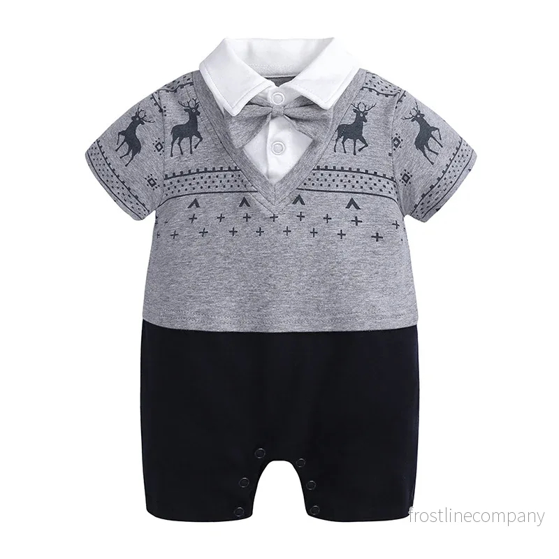 Baby Romper Gentleman – Baby Body Kostym – Kortärmad Jumpsuit – 5 Modeller