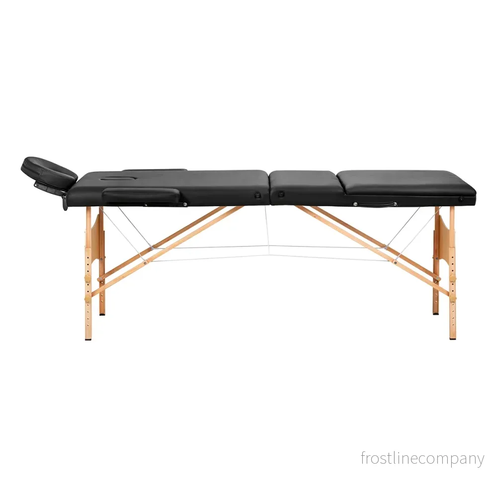 Massagebänk Hopfällbar Bokträ Balance 3 Zoner Svart - Bild 2