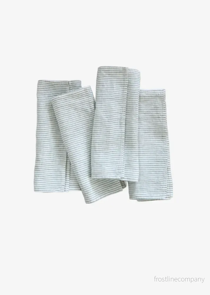 Linen napkin Bengal stripe Green – Set of 4