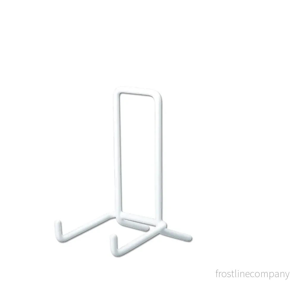 Stöd. Vit metall. Förpackning om 10 st. - 10 cm. Tallriksstöd. Pris angivet per st.