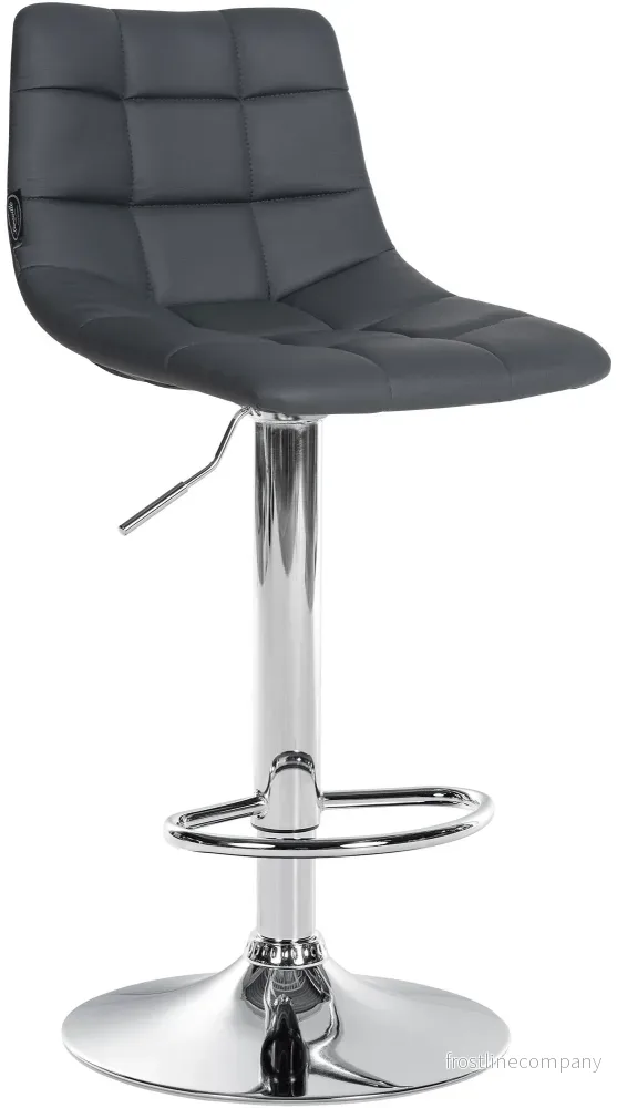 Set med 2 Barstolar med ryggstöd Konstläder Justerbar Vridbar 107 Grå - Bild 3