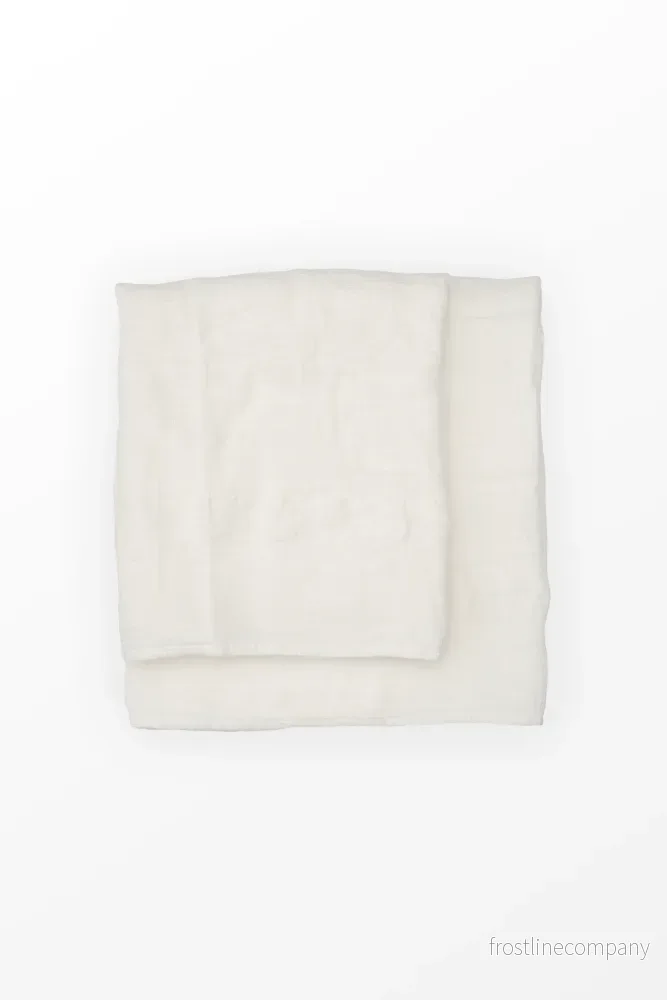 Linen waffle towel - White Stripe - Bild 2