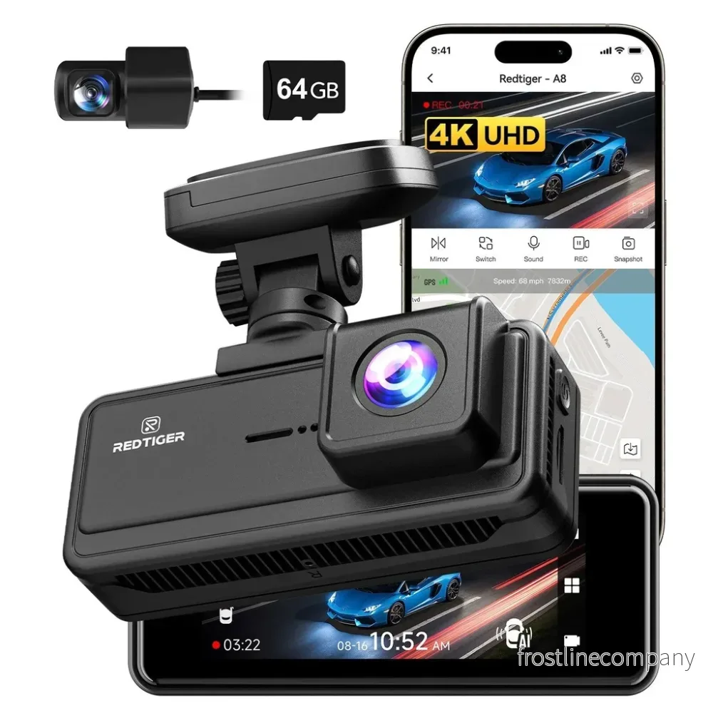 Redtiger A8 2CH 4K Touch wifi GPS 64 GB dashcam