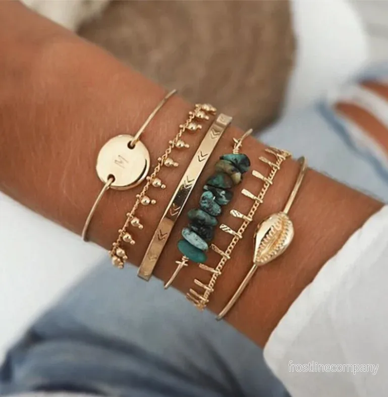 Bohemiskt Flerdelat Armbandset för Kvinnor – Elegant Stil för Vardag och Fest