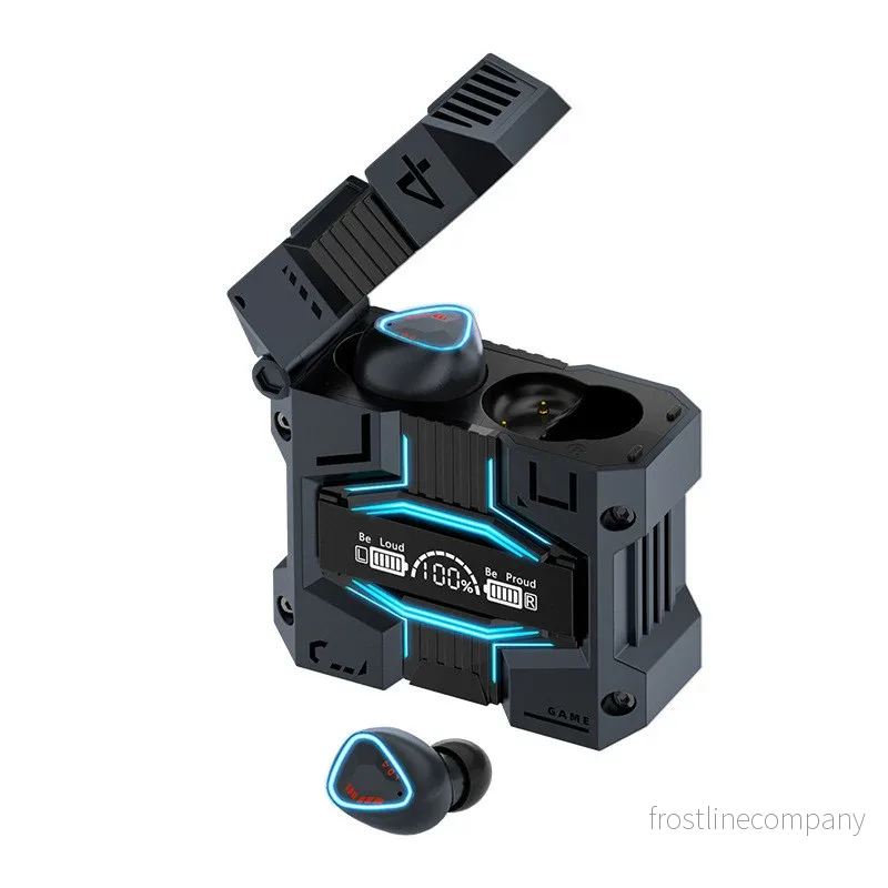 Gaming TWS Hörlurar - Trådlösa Mecha Robot Earbuds med LED Display - Bluetooth 5.3 Low Latency 8mm Driver - 120h Batteri - Bild 3