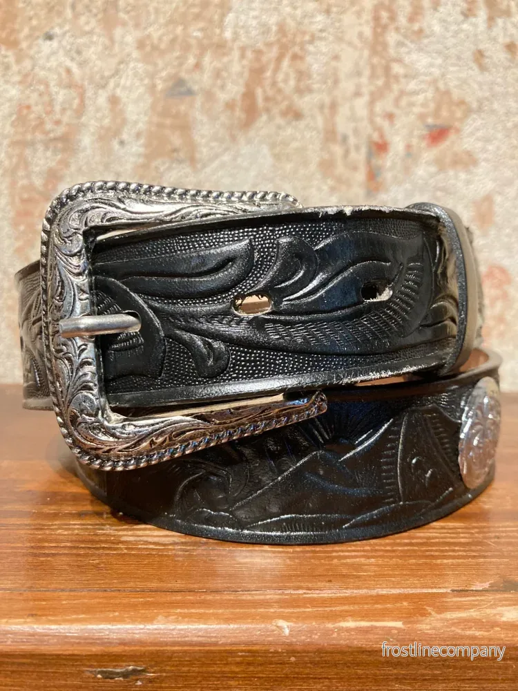 Westernbälte Läder Svart med conchos Westernbälte Läder Svart med conchos