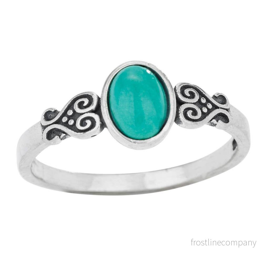 Silverring med oval Turquoisesten