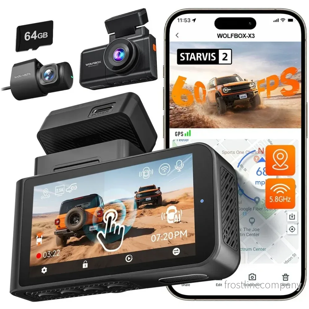 Wolfbox X3 Touch 2CH 2K Wifi GPS 64gb dashcam Wolfbox X3 Touch 2CH 2K Wifi GPS 64gb dashcam