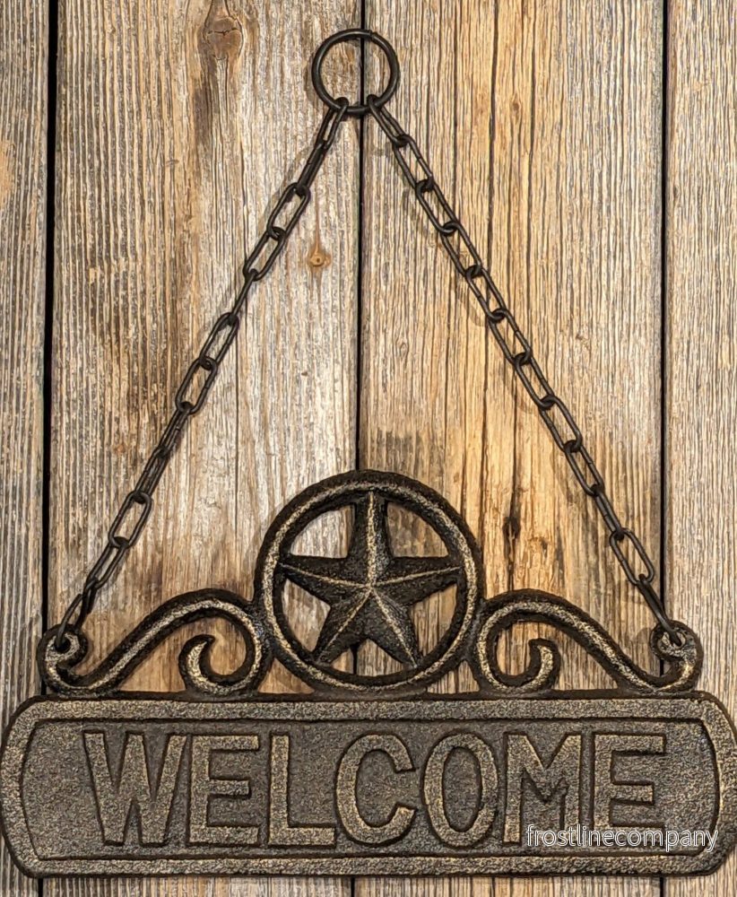 Gjutjärnsskylt Welcome