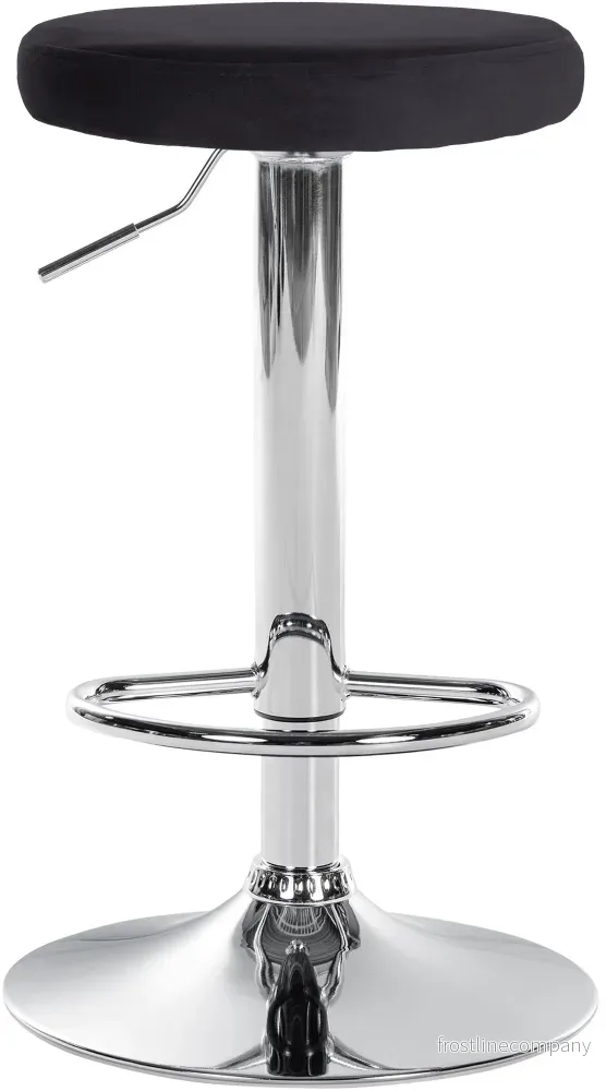 Set med 2 Barstolar Sammet Justerbar Vridbar 109 Svart - Bild 3