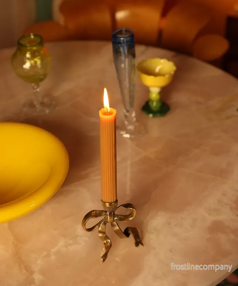 Rosett ljusstake i mässing - Bild 2