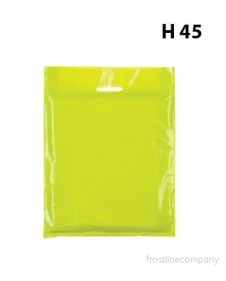 Plastpåse, mellan, anisgrön, förp. med 100 st., 45 mikron, B 39 × D/BF 10 × H 45 cm, förstärkta handtag
