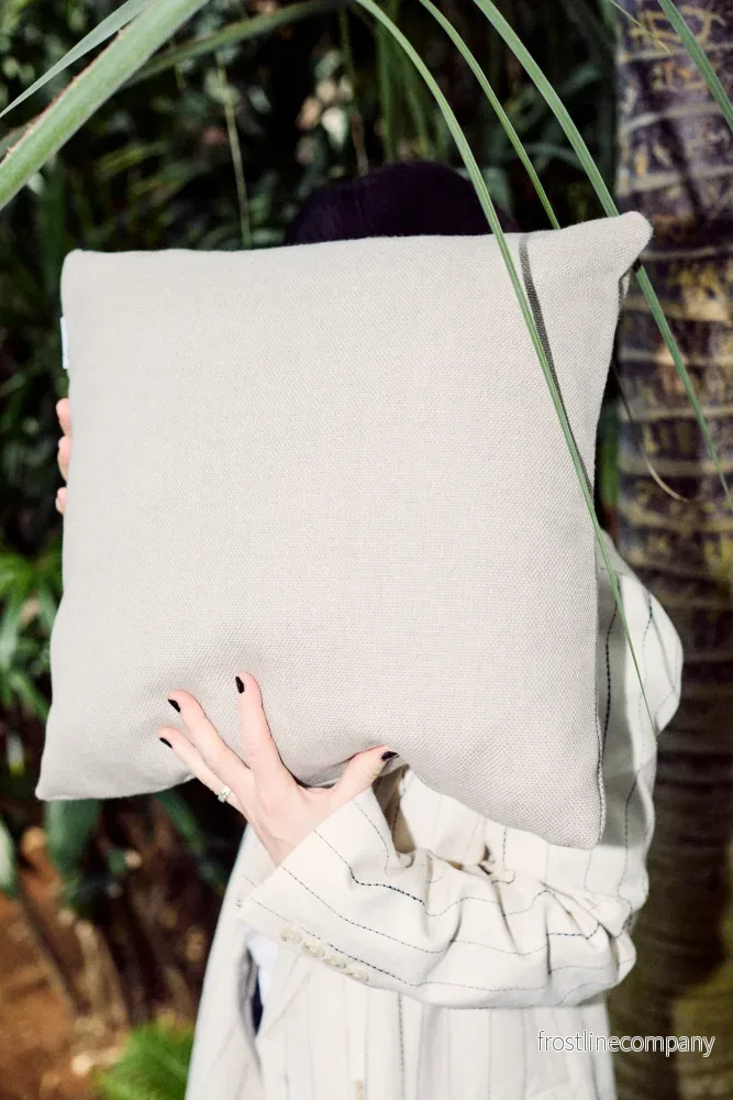 Cushion 21 / Outdoor+Indoor / Linen Look / Nature/ 50x50 cm