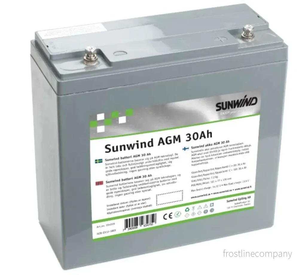 Batteri Sunwind AGM 30Ah 12V Batteri Sunwind AGM 30Ah 12V