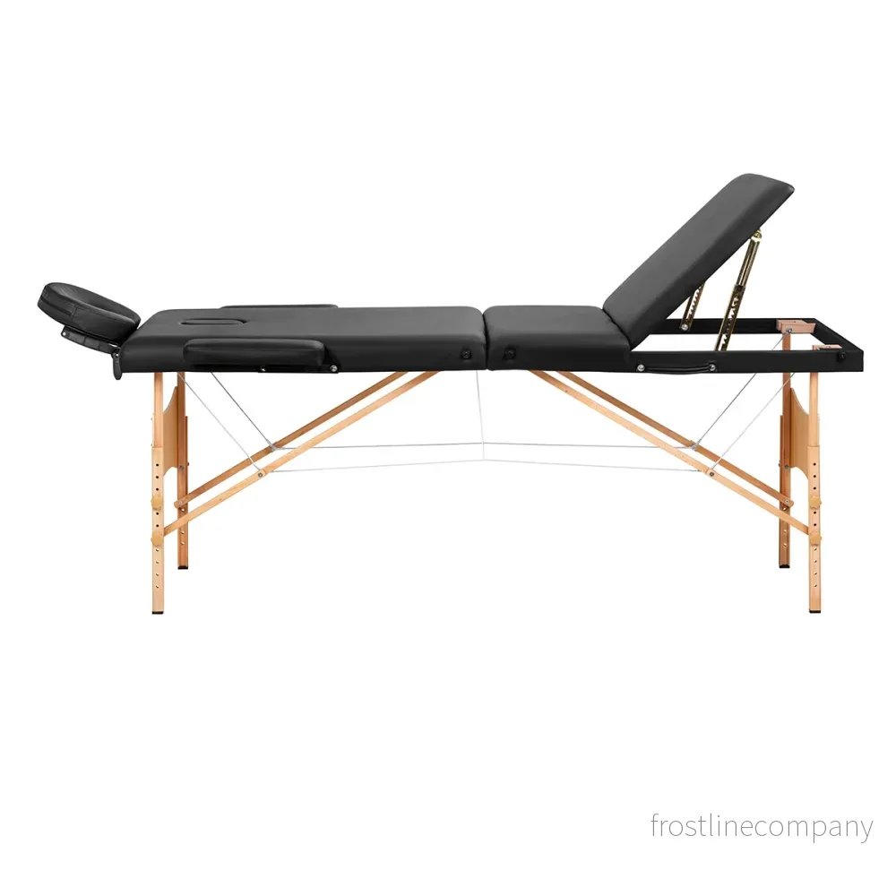 Massagebänk Hopfällbar Trä Balance Lux 3 Zoner Svart - Bild 3