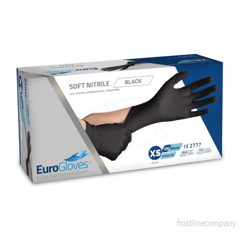 EuroGloves Soft Svarta Nitrilhandskar – 100 st EuroGloves Soft Svarta Nitrilhandskar – 100 st