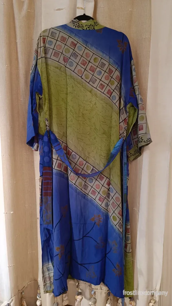 Lång kimono med fickor - vintage silke nr 2 - Bild 3