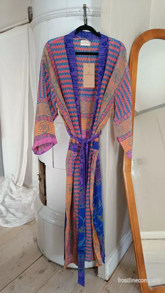 Lång kimono med fickor – vintage silke nr 7