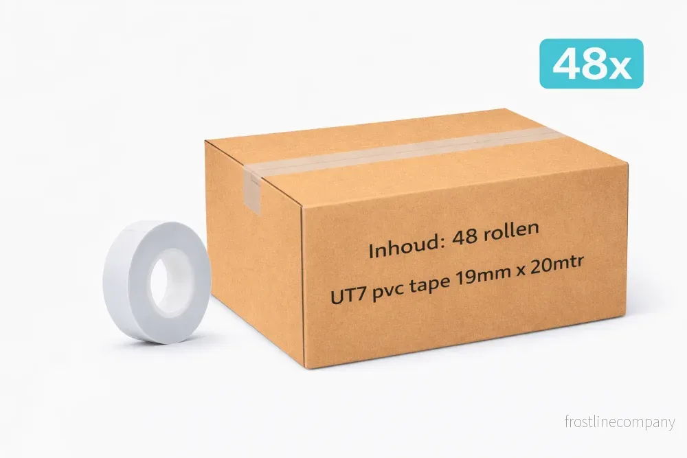 48 st MegaTape UT7 PVC-tejp · 19 mm · vit · 20 m rulle - Bild 2