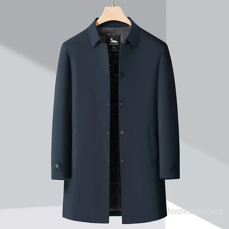 Vinterrock Herr Dunjacka – Kappa Turn-down Krage – Navy Black M-4XL