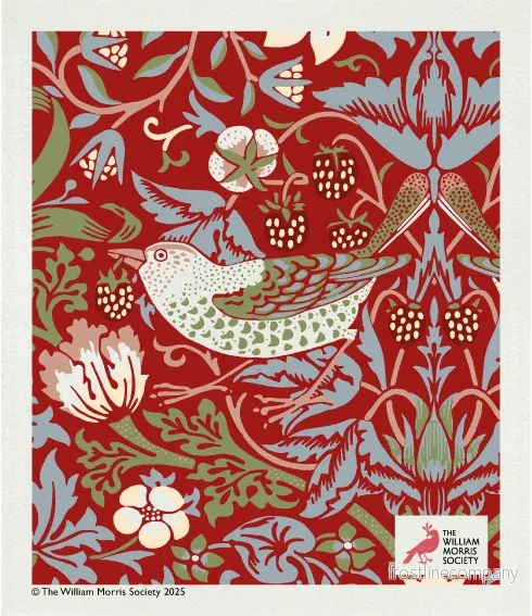 Disktrasa William Morris Strawberry thief red Disktrasa William Morris Strawberry thief red