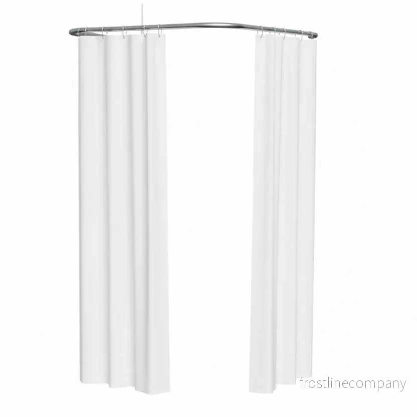 Provrum, U-lösning (frittstående), inkl. vitt draperi, aluminiumfärgad gardinstång. 100 x 100 x 100 cm, fristående