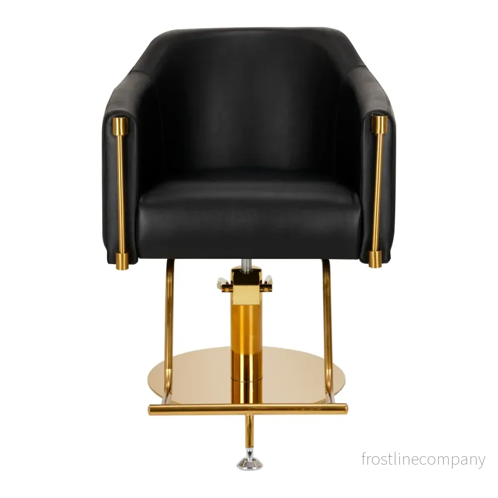 Frisörstol Gabbiano Burgos - Svart/Guld - Bild 3