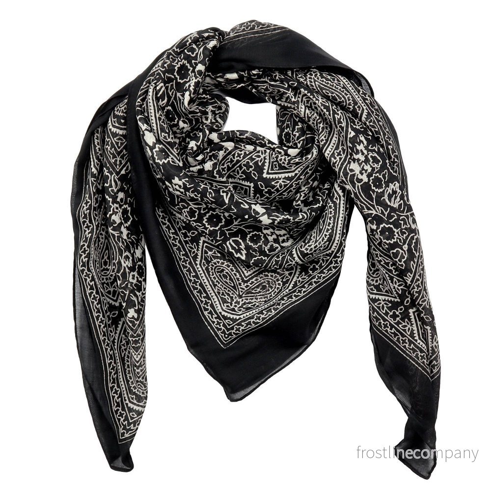 Cowboyscarf Wild Rag Mönstrad Svart / Vit