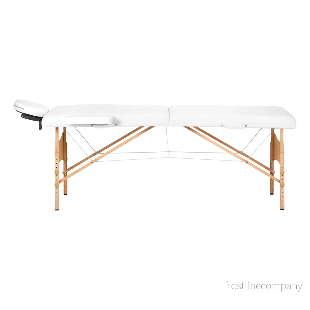 Massagebänk Hopfällbar Bokträ Balance Lux 2 Zoner Vit - Bild 2