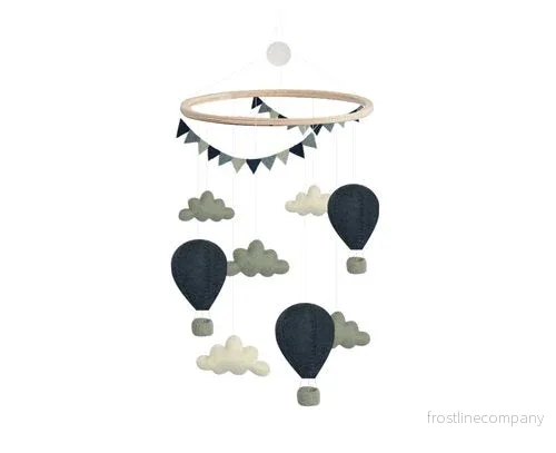 Handsydd mobil, Luftballonger med vimpel, Mörkblå - Bild 2