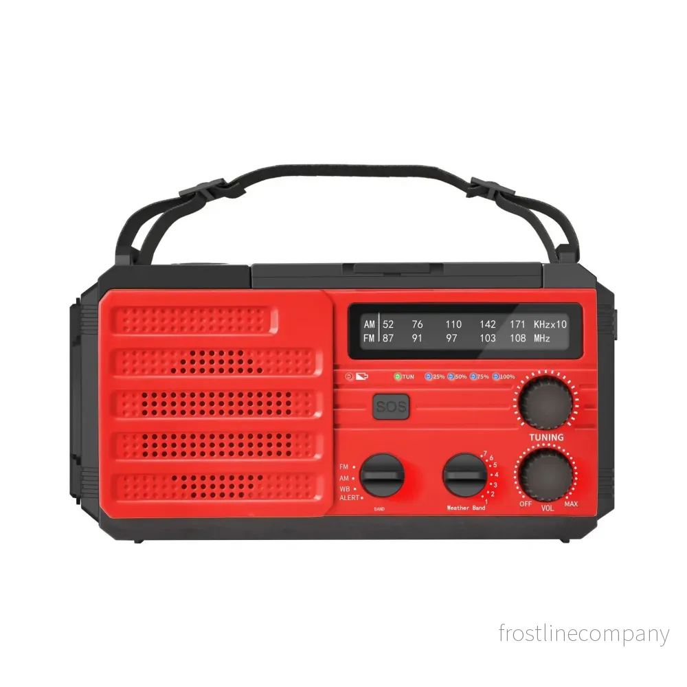 Nödradio Solar Vev 8000mAh - FM/AM/NOAA Radio Ficklampa SOS - Bild 2