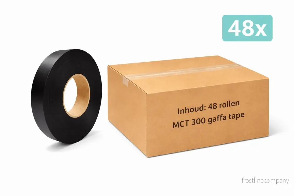 48x MegaTape MCT 300 · Gaffatejp · 19 mm · svart · rulle 50 m