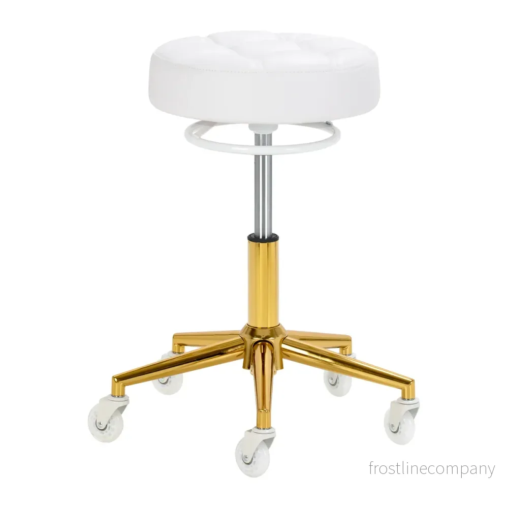 Arbetsstol med Hjul Gabbiano D054G Vit-Guld - Bild 2