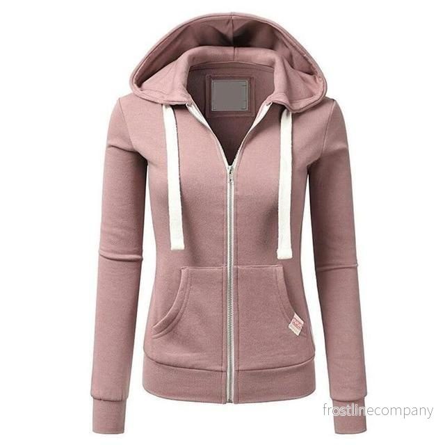Hoodie Dam Zip – Vinter Hoodie med Luva – Mjuk Fleece – 11 Färger – S-XL Hoodie Dam Zip – Vinter Hoodie med Luva – Mjuk Fleece – 11 Färger – S-XL