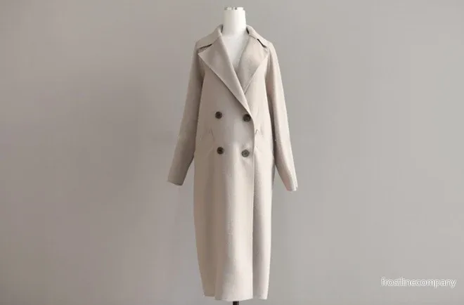 Lyxig Lång Kappa Dam Koreansk Stil – Dubbelknäppt Ullen Kappa Beige Svart Karamell Lyxig Lång Kappa Dam Koreansk Stil – Dubbelknäppt Ullen Kappa Beige Svart Karamell