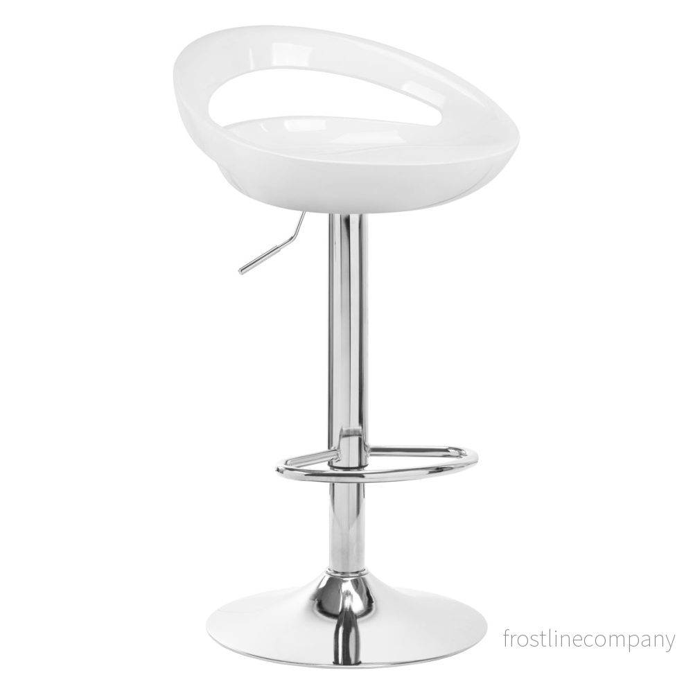 Barstol med ryggstöd QS-B01 Vit - Justerbar