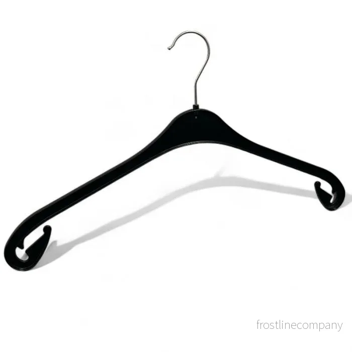 Plasthängare, XL, formsprutad, med kraftig upphängning, svart, 47 cm. 270 st.