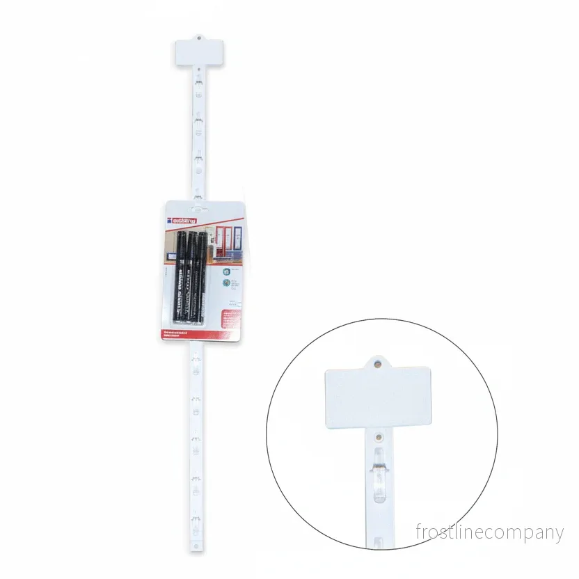 Displayremsor med 12 krokar, inkl. hållare, vit, L41,5 cm