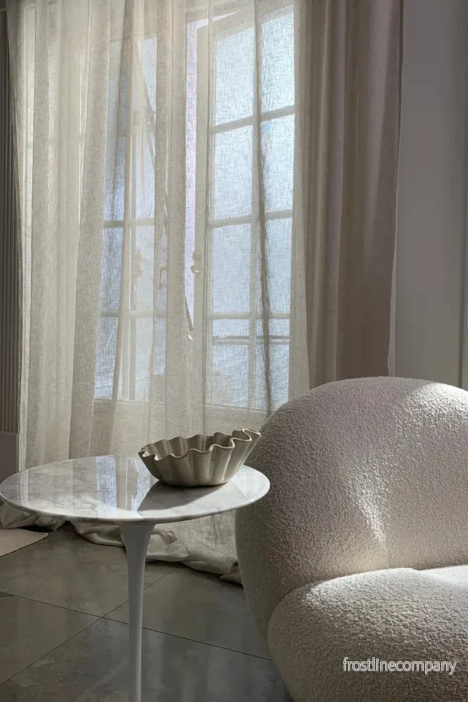 Drape 03 / Custom Made Curtain with natural look and linen feel. / White - Bild 2