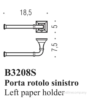 Toalettpappershållare Portofino krom, vänster - Bild 2