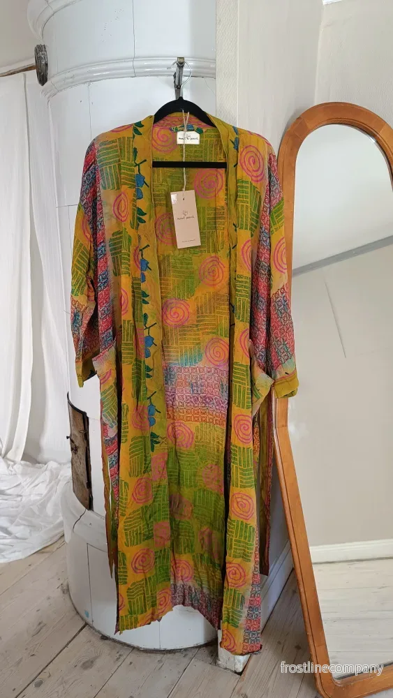 Lång kimono med fickor – vintage silke nr 5